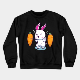 Rabbit Lifting Carrots Barbell Crewneck Sweatshirt